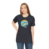 Sea Turtle At Sea Circle Design Unisex Jersey Short Sleeve Tee, Great Gift For Sea Turtle Lovers, Sea Turtle Shirt