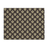 Dark Brown Sea Turtle and Floral Pattern Placemat
