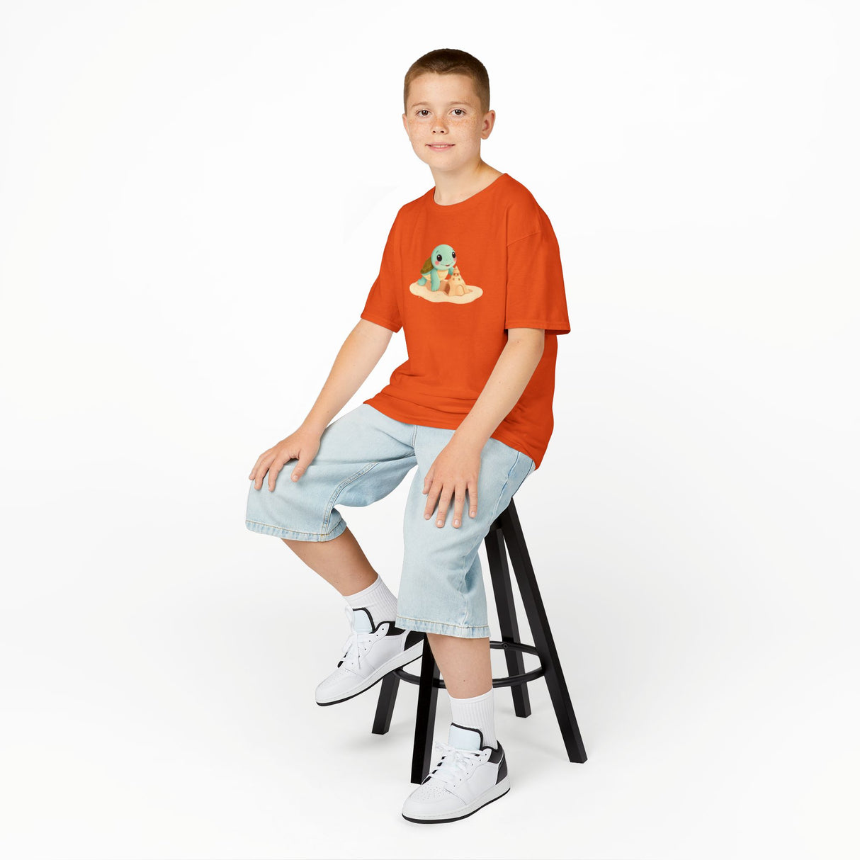 Kids Cute Baby Sea Turtle Sand Castle Cartoon Tee - 8 colors