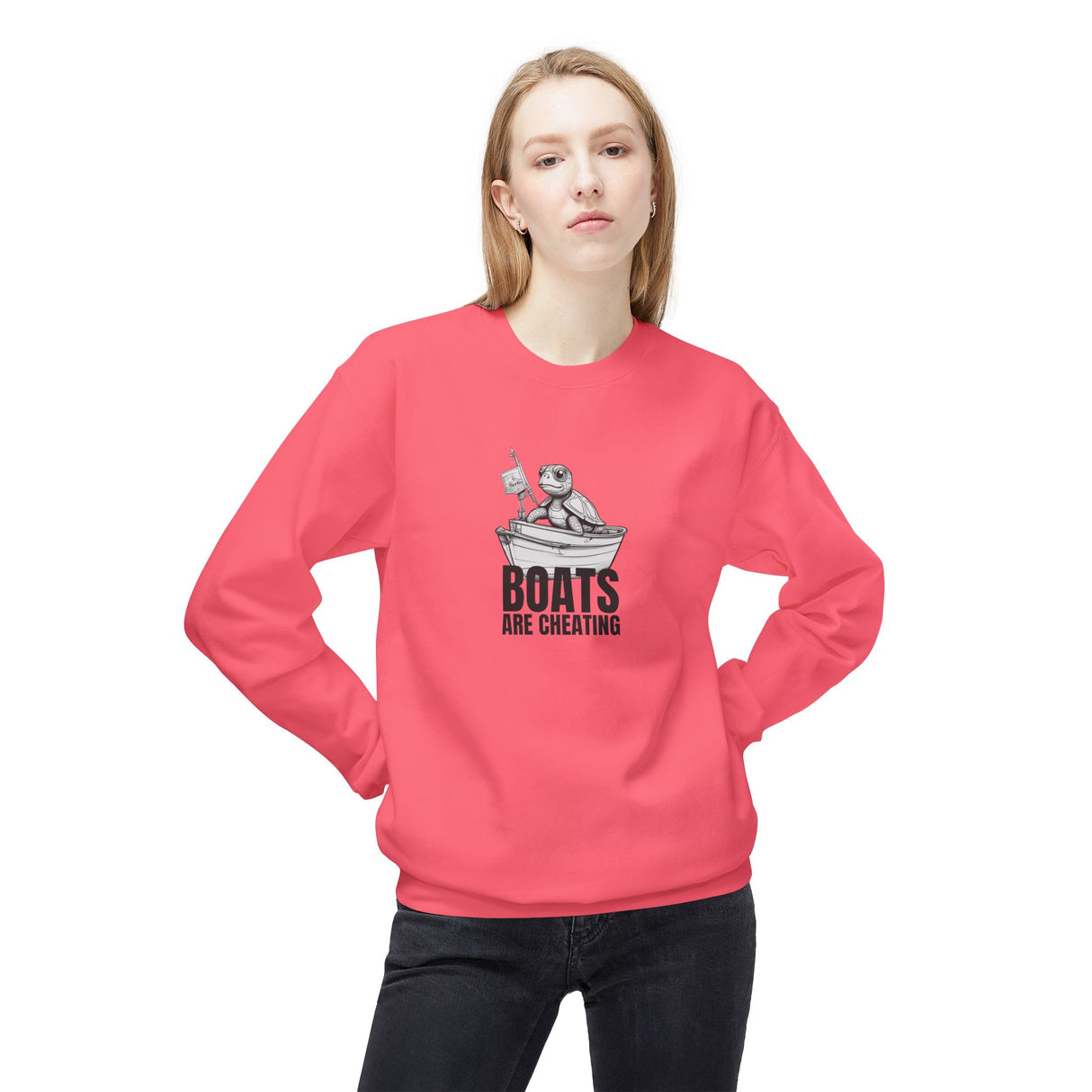 Boats Are Cheating Comic Sea Turtle Sweatshirt - 6 colors