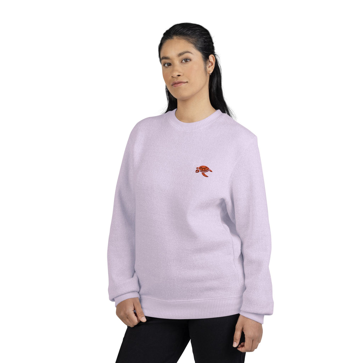 Unisex Orange Sea Turtle Embroidered Crewneck Sweatshirt - 4 colors