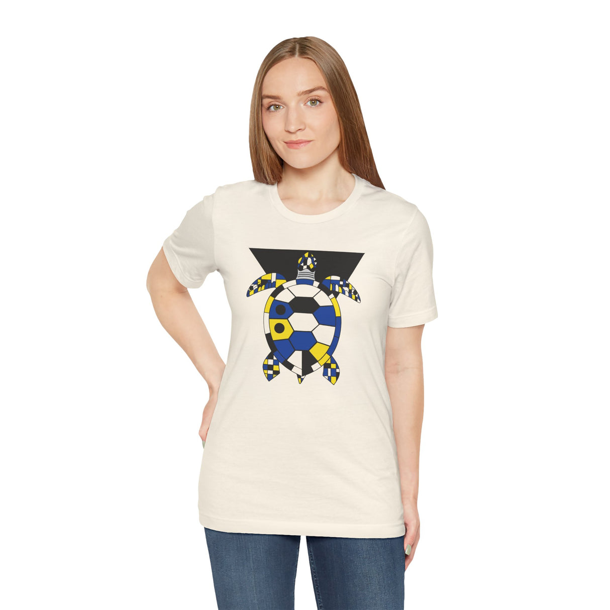 Bauhaus Blue Yellow Black Sea Turtle Graphic Tee - 5 Colors