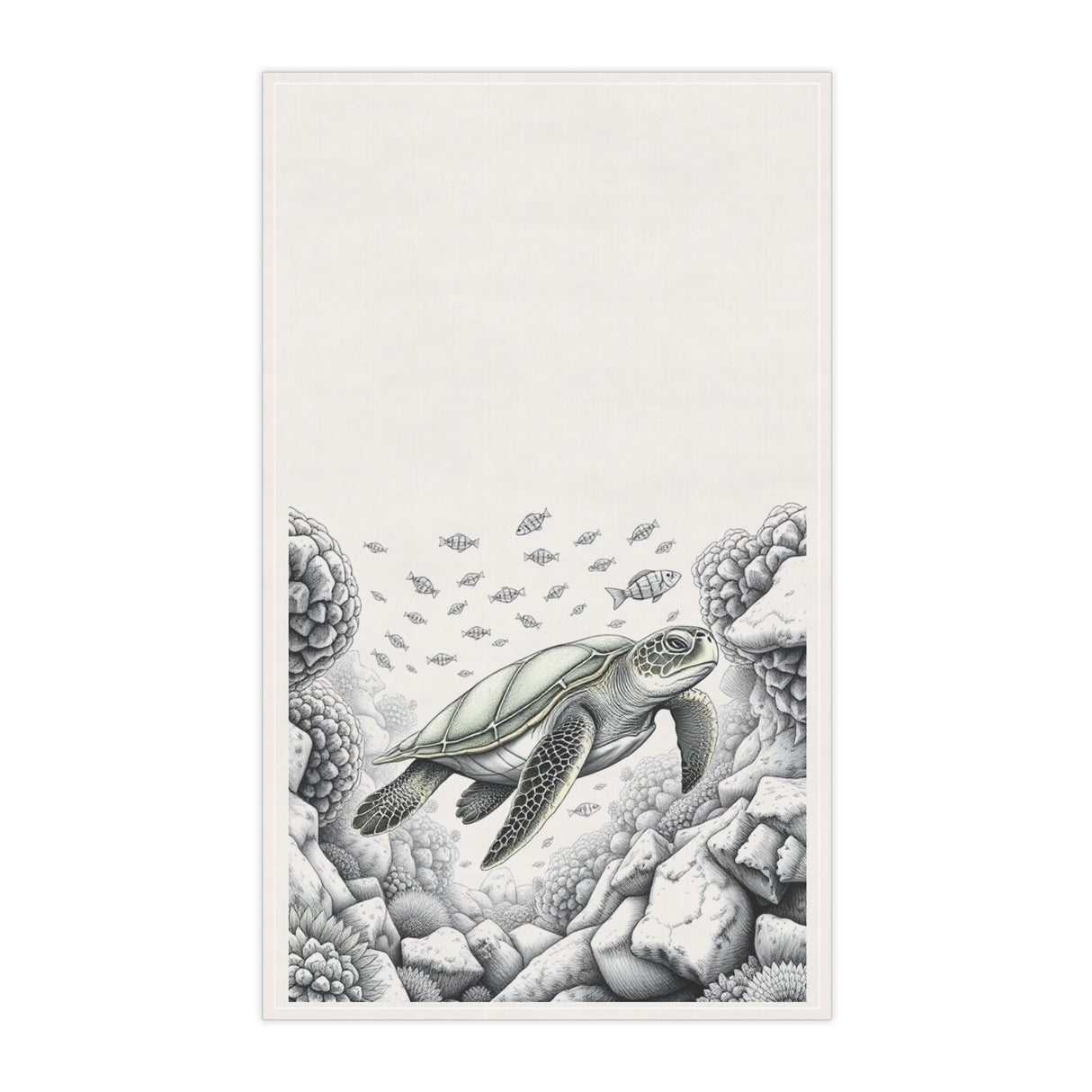 Floating Sea Turtle Tea Towel (cotton, poly)