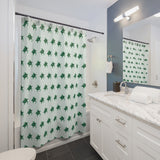 Green and Sea Foam Sea Turtle Shower Curtains - Coastal Bathroom Decor