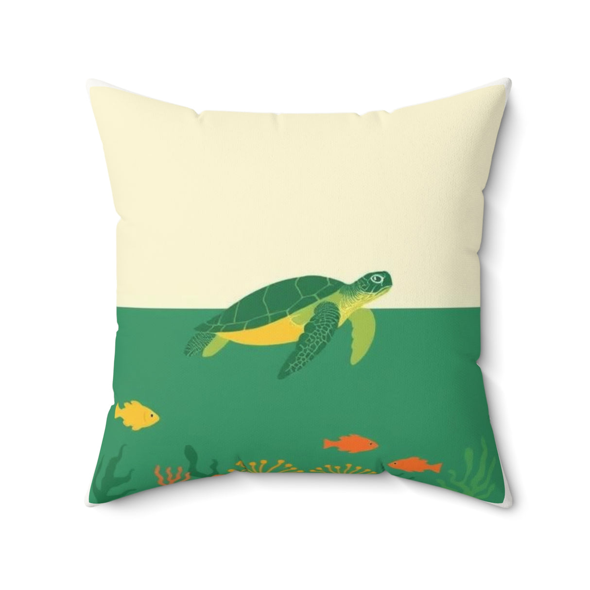 Green and Brown Sea Turtle Faux Suede Pillow - 4 sizes