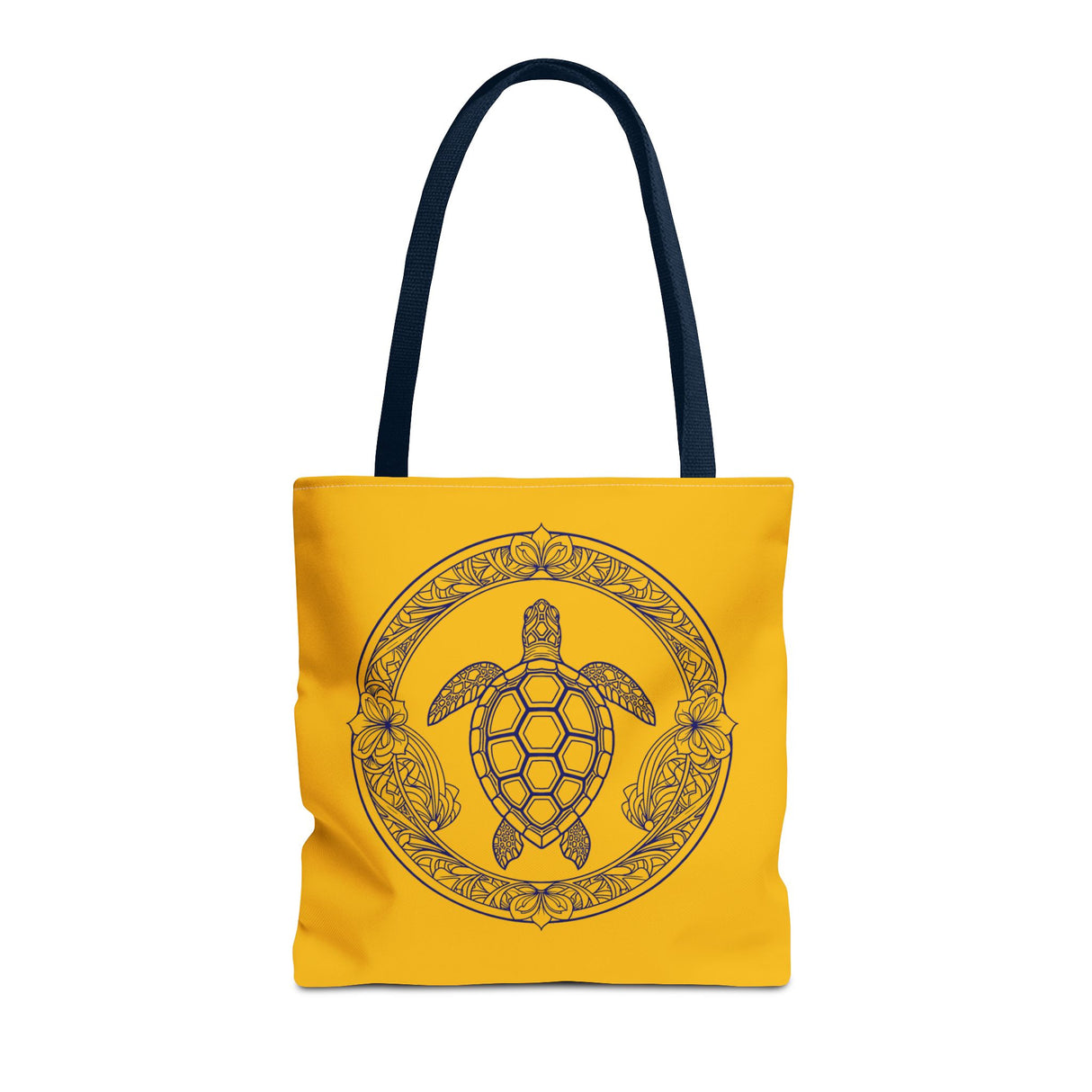 Gold and Purple Tropical Print Sea Turtle Tote Bag - 3 sizes