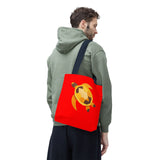 Red and Gold Collage Print Sea Turtle Tote Bag - 3 sizes
