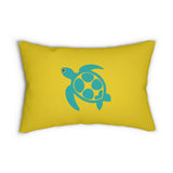 Gold and Teal Sea Turtle Lumbar Pillow