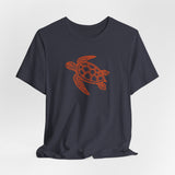 Orange Tribal Sea Turtle Graphic Tee - 6 Colors