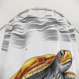 Brown Black n White Sea Turtle Shower Curtains - Coastal Bathroom Decor