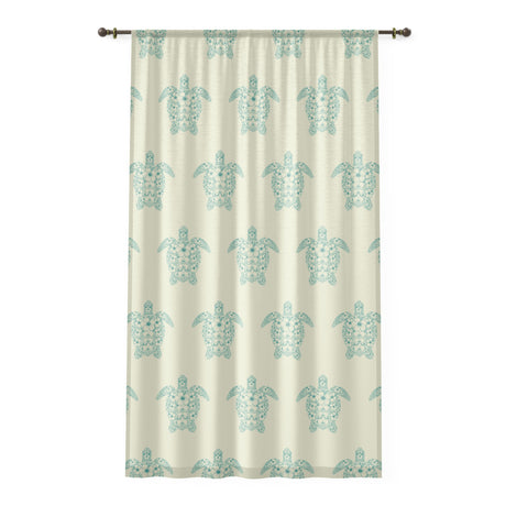 Sea Turtle Tropical Pattern Window Curtain
