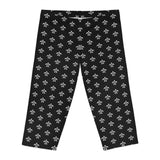 Black and White Sea Turtle Icon Capri Leggings