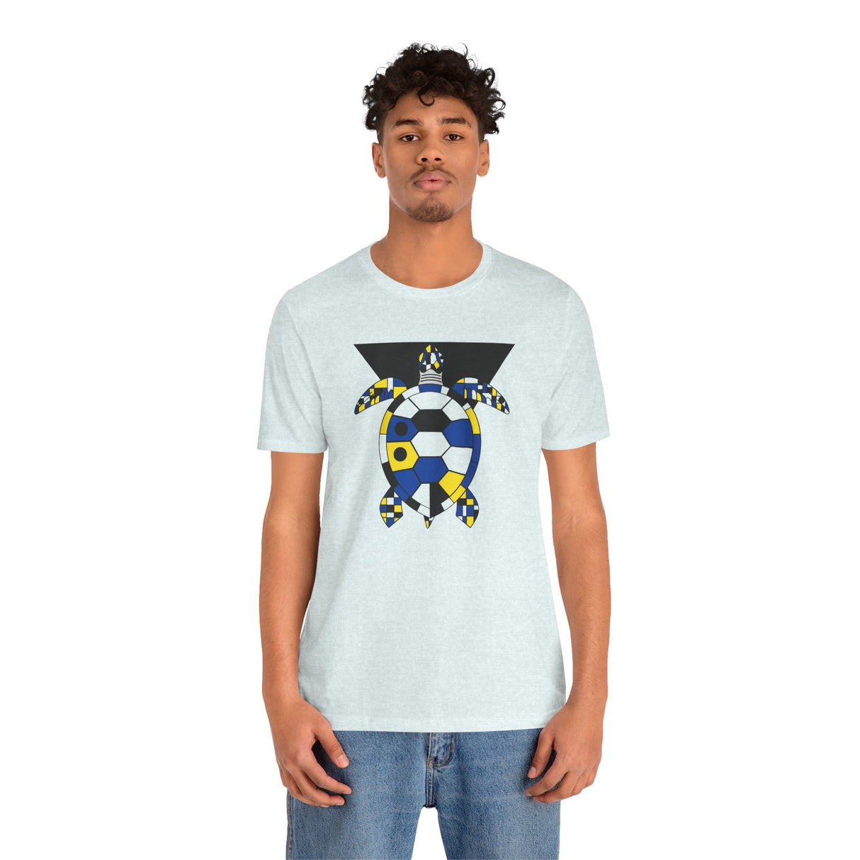 Bauhaus Blue Yellow Black Sea Turtle Graphic Tee - 5 Colors