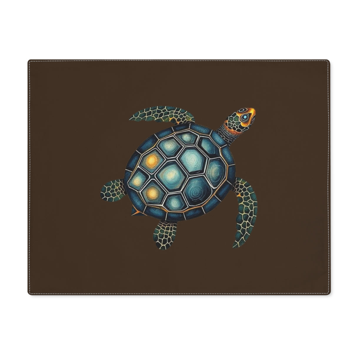 Dark Brown and Blue Sea Turtle Placemat