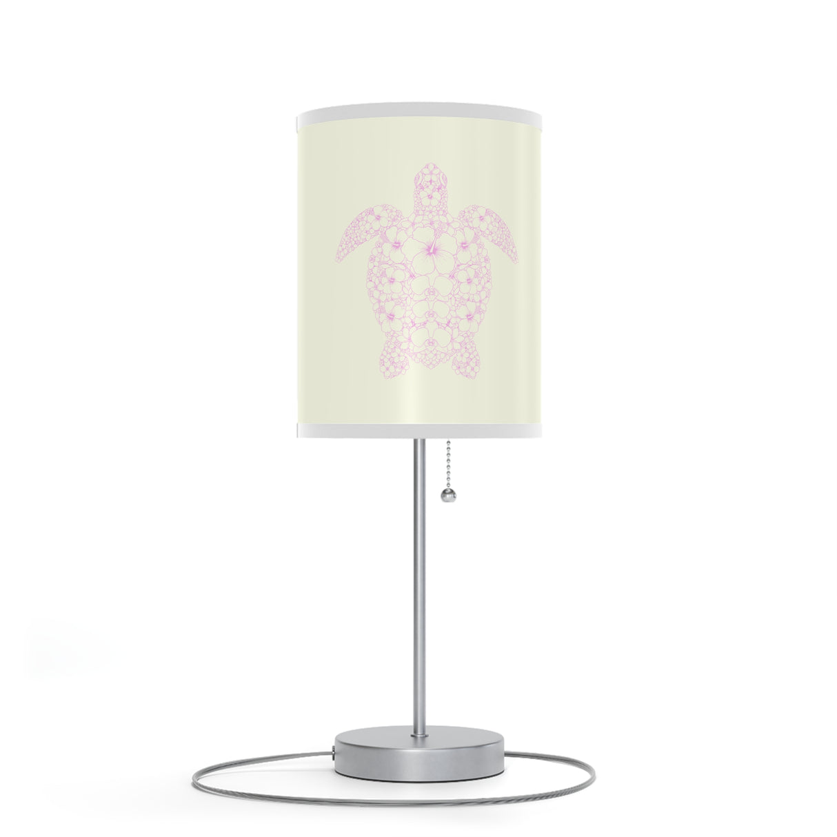 Colorful Pink Tropical Sea Turtle Table Lamp, Nightstand Light, Sea Life Decor, Beach House Accent, Kid's Room Lighting