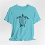 Intricate Black Ink Sea Turtle Graphic Tee - 7 Colors