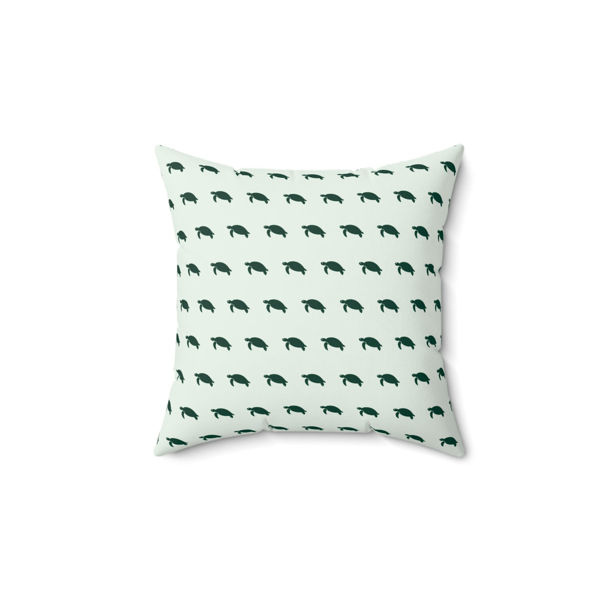 Green Turtle Pattern Faux Suede Pillow, Coastal Home Decor, Boho Accent Cushion, Beach House Accent, Sea Turtle Decor