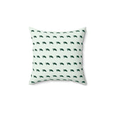 Green Turtle Pattern Faux Suede Pillow, Coastal Home Decor, Boho Accent Cushion, Beach House Accent, Sea Turtle Decor
