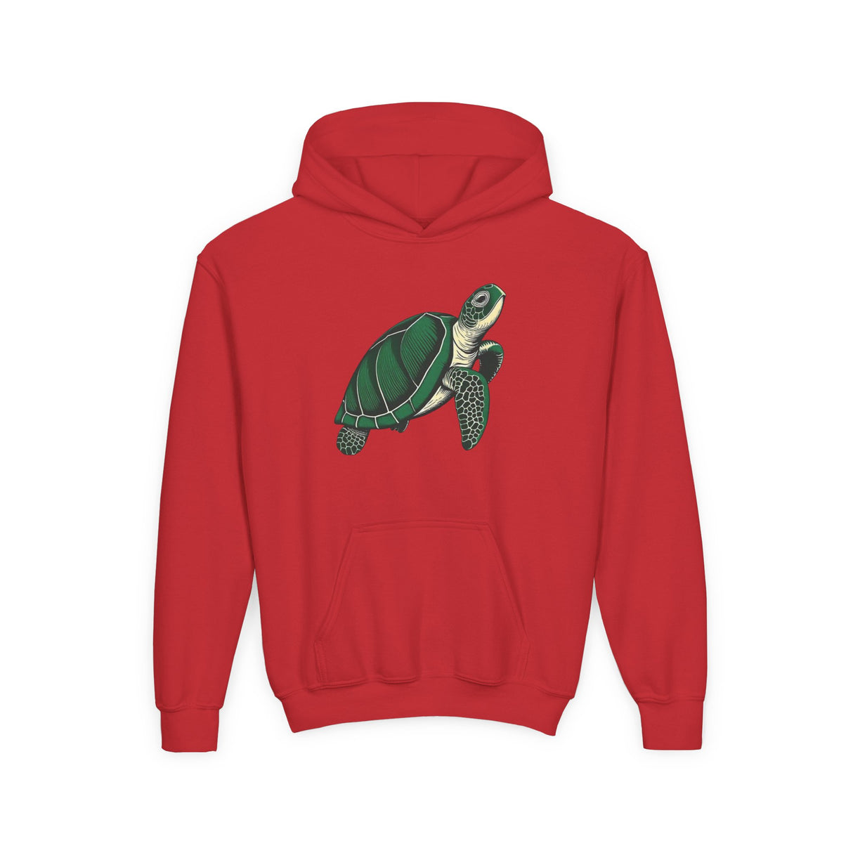 Kids Green Sea Turtle Illustration Hoodie - 5 Colors