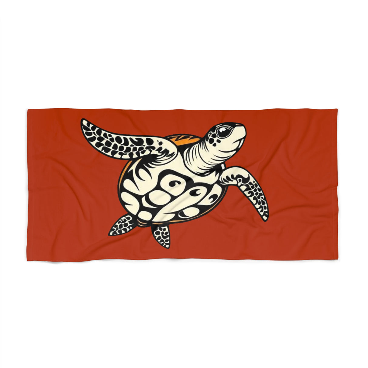 Rust Red Sea Turtle Beach Towel - Vibrant Summer, Pool Party Accessory, Eco-Friendly, Perfect for Beach Days, Gift for Ocean Lovers