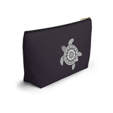 Dark Purple Mandala Sea Turtle Print Accessory Pouch