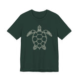 Sea Turtle Detailed Circle Graphic Tee White Ink - 6 Colors
