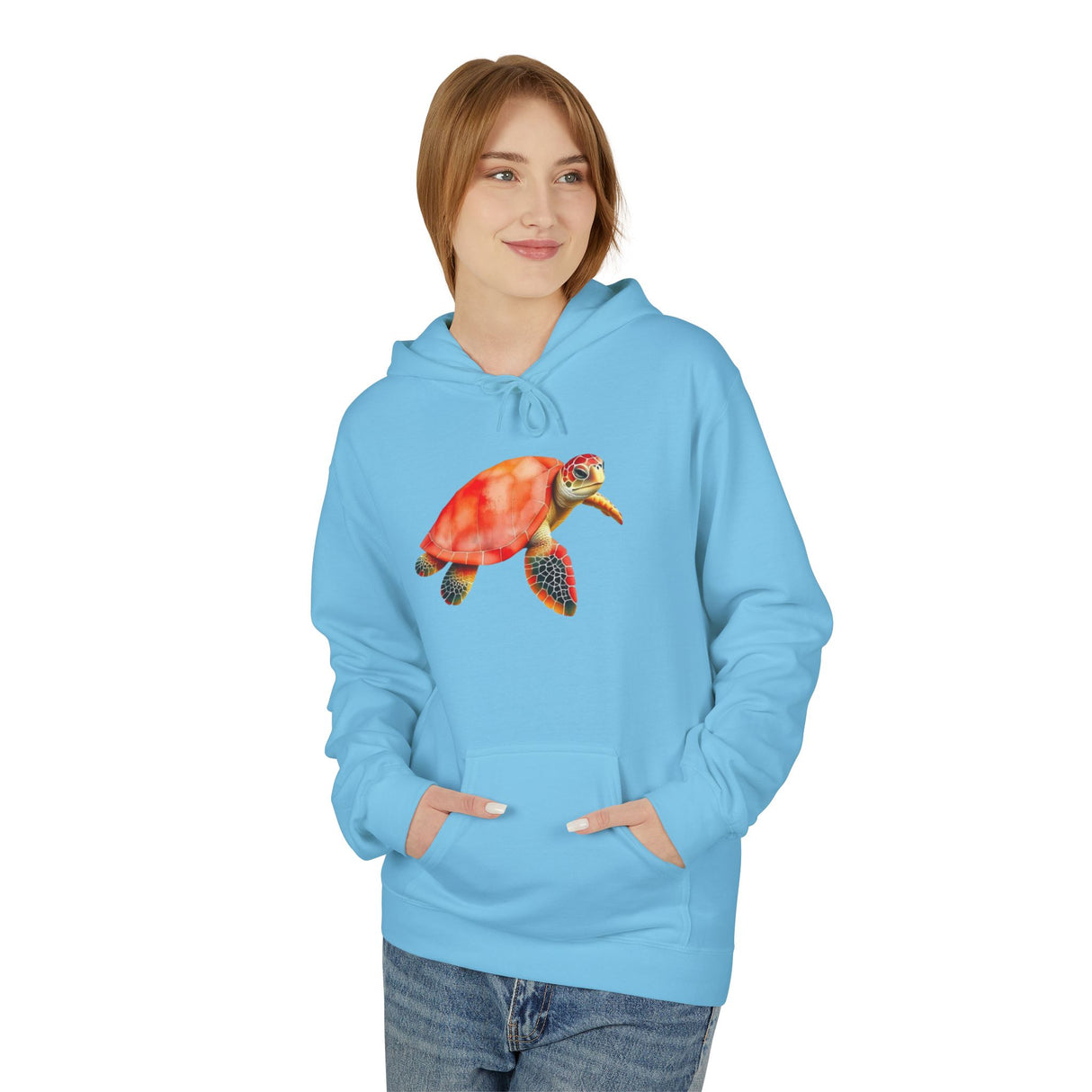 Surreal Red Sea Turtle Hoodie - Comfy Sweatshirt - 6 Colors