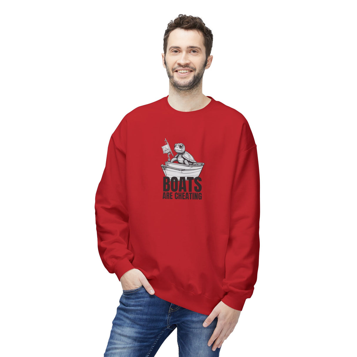 Boats Are Cheating Comic Sea Turtle Sweatshirt - 6 colors