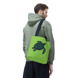 Green Oil Paint Art Sea Turtle Tote Bag - 3 sizes