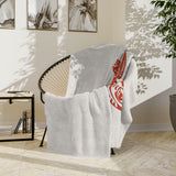 Orange and Red Tropical Sea Turtle-Themed Velveteen Microfiber Blanket - 3 Sizes