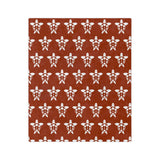 Burnt Orange and White Sea Turtle-Themed Velveteen Microfiber Blanket - 3 Sizes