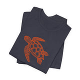 Orange Tribal Sea Turtle Graphic Tee - 6 Colors