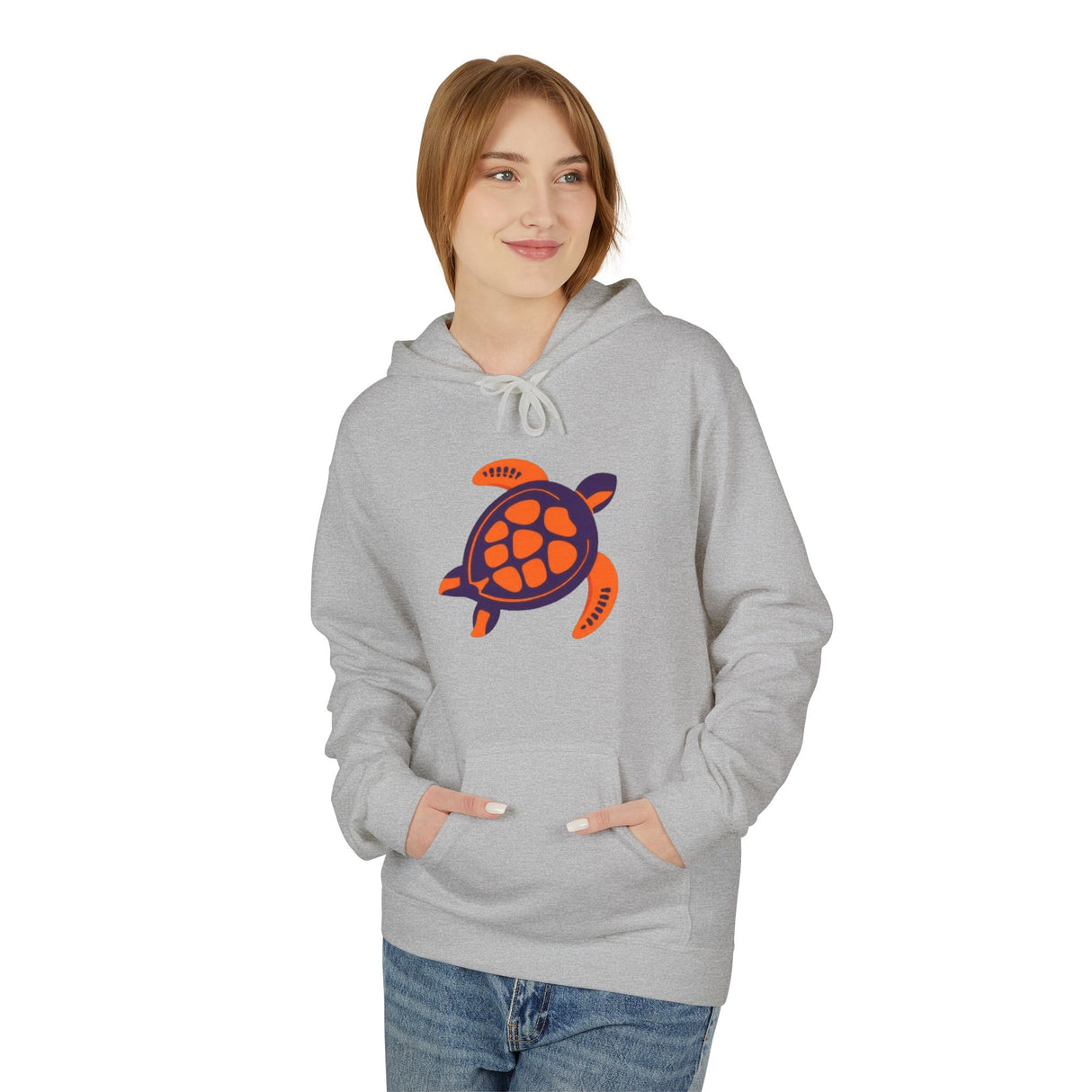 Orange and Purple Mod Art Sea Turtle Hoodie - 8 Colors