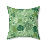Dark Green Tiki Art Sea Turtle Faux Suede Pillow - 4 sizes