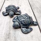 Sea Turtle Salt Pepper Shaker Set Dark Blue White (1 shaker set approx. 3 inches) Blue Sea Turtle Spice Shaker Set for kitchen or table!