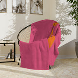 Pink and Orange Sea Turtle -Themed Velveteen Microfiber Blanket - 3 Sizes