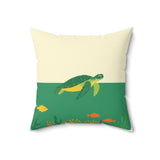 Green and Brown Sea Turtle Faux Suede Pillow - 4 sizes