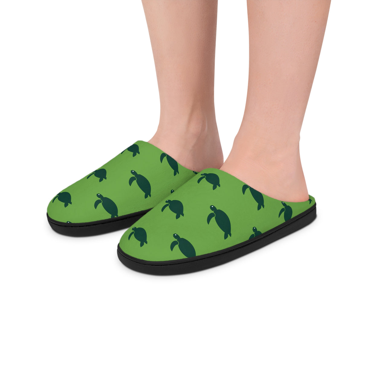 Charming Turtle Pattern Women's Indoor Slippers, Cozy House Slippers, Cute Gifts for Her, Eco-Friendly Footwear, Relaxing Home Essentials