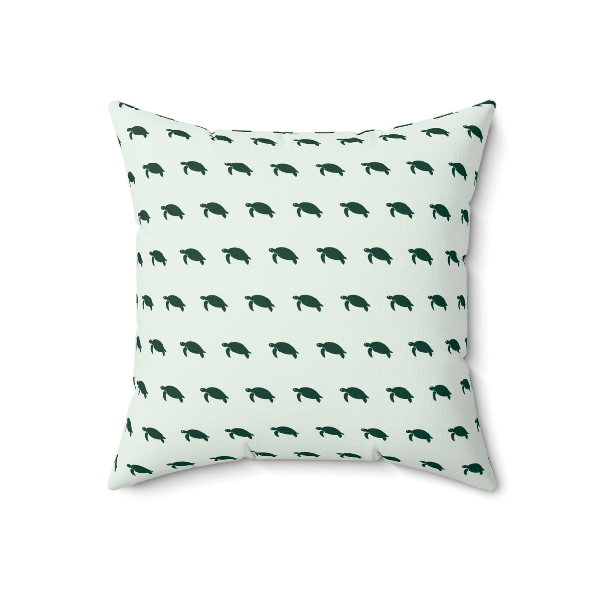 Green Turtle Pattern Faux Suede Pillow, Coastal Home Decor, Boho Accent Cushion, Beach House Accent, Sea Turtle Decor