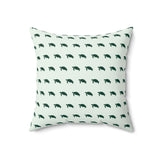 Green Turtle Pattern Faux Suede Pillow, Coastal Home Decor, Boho Accent Cushion, Beach House Accent, Sea Turtle Decor