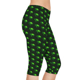 Dark Green Sea Turtle Capri Leggings
