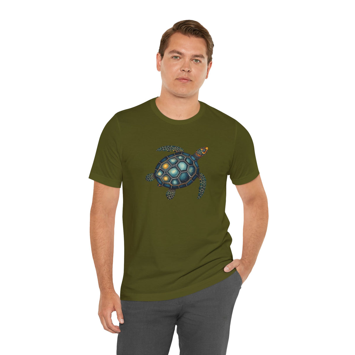 Oil Paint Green and Blue Sea Turtle Graphic Tee - 6 Colors