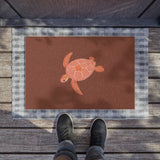 Dark Red Sea Turtle Doormat