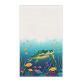 Illustrated Floating Sea Turtle Tea Towel (cotton, poly)