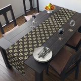 Dark Brown Sea Turtle and Floral Print Table Runner