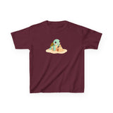 Kids Cute Baby Sea Turtle Sand Castle Cartoon Tee - 8 colors