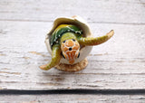Green Baby Sea Turtle Hatching Figure (1 turtle approx. 3+ inches) Green Painted Resin Baby Turtle Egg Figure for coastal home décor!