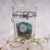 Sea Turtle Charm Bracelet Dark and Light Blue White Cord (approx. 5-7+ inches AROUND) Navy and Baby Blue Sea Turtle String Bracelet to gift!