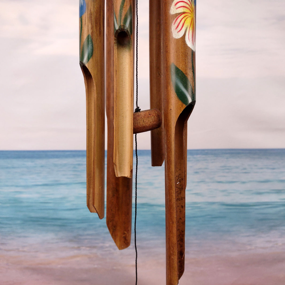 Painted Coconut Sea Turtle Bamboo Wind Chime Red Dot B GRADE (1 chime approx. 30 x 5 inches) Painted Sea Turtle Chime for patio decor!