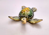 Green Sea Turtle Figurine Painted Resin (One figure approx. 3+ inches long) Green Painted Resin Sea Turtle Figure for coastal home décor!